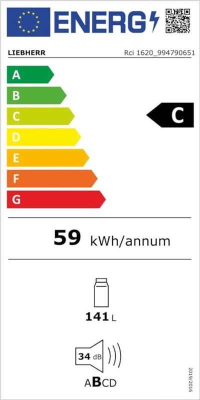 Liebherr RCI 1620 Koelkast - Energieklasse C - 141 Liter Capaciteit