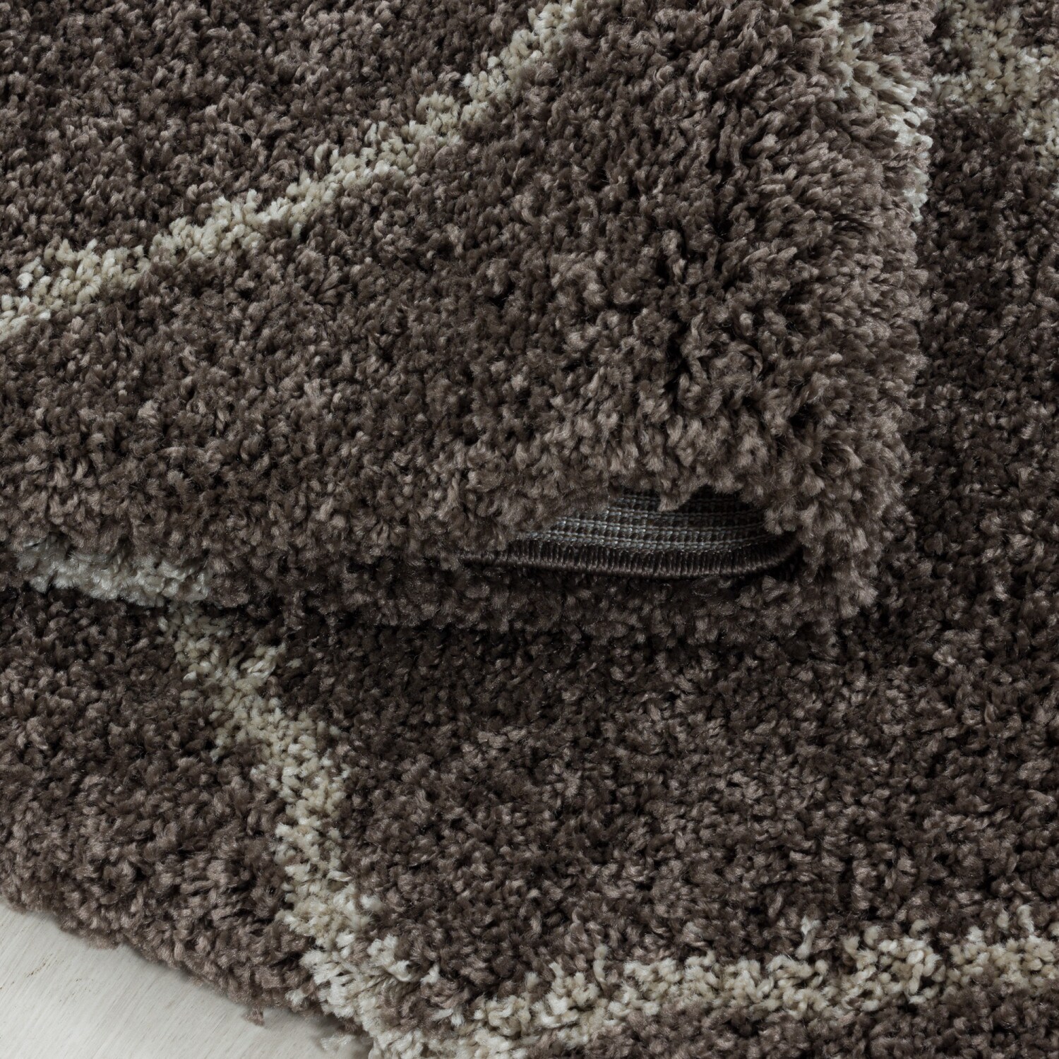 Moderner Hochflor Teppich, Skandinavischer Stil mit Rautenmuster, Shaggy Teppich