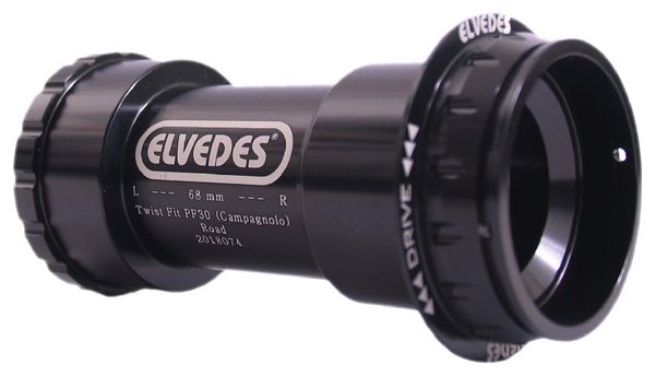 Boitier de Pédalier Elvedes Twist Fit PF30 pour Campagnolo Ultra-Torque Noir