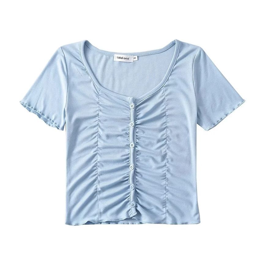 Asiris - Kort mouwloos geplooid slim-fit crop top
