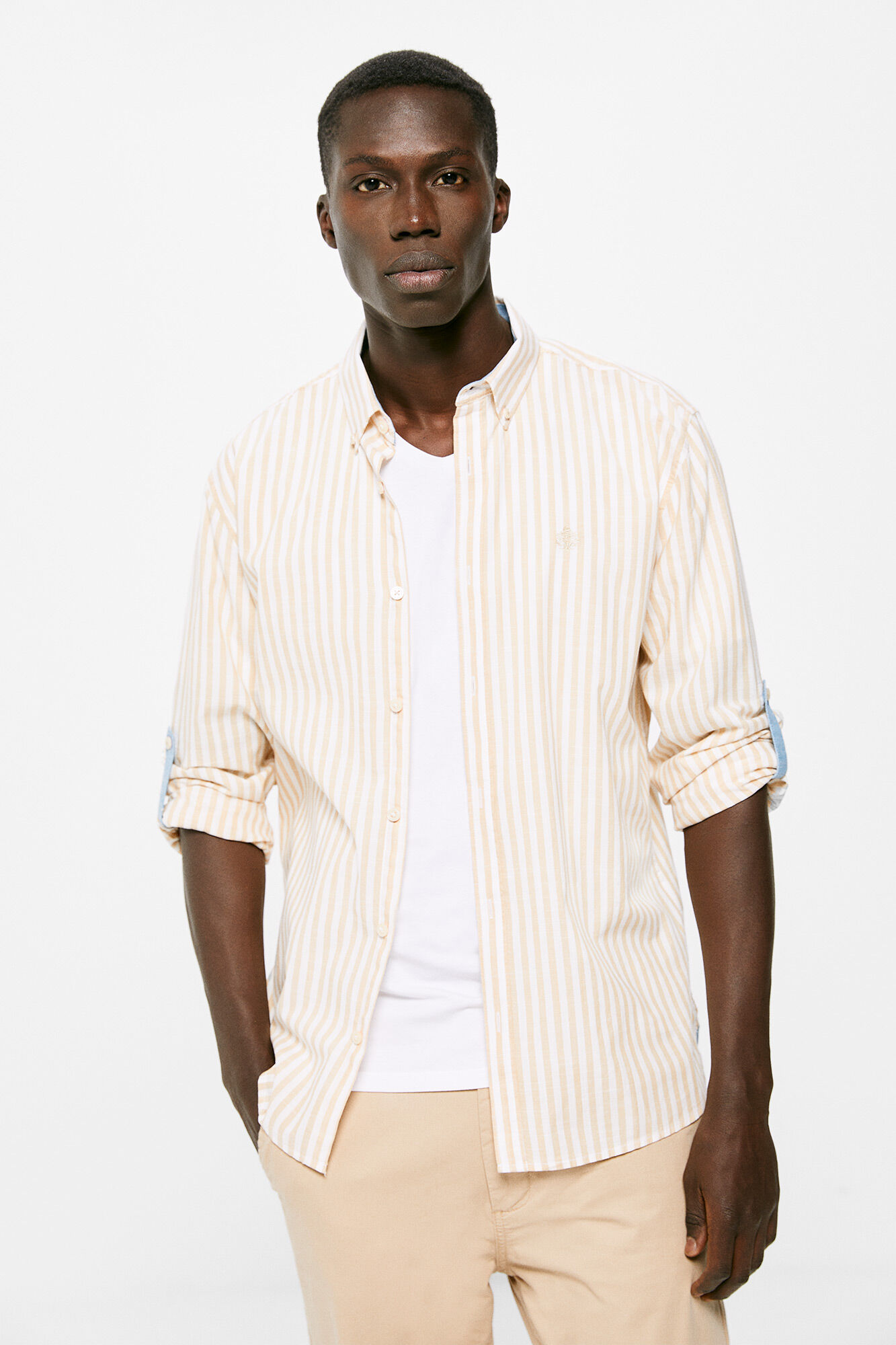 Camisa listrada clara - bege médio