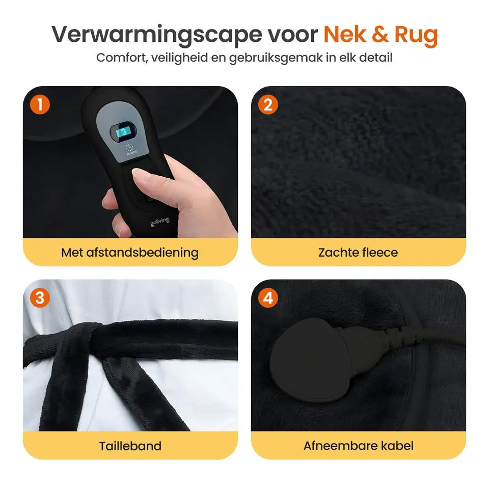 Goliving Elektrische Deken Voor Rug en Nek - Elektrische Warmtedeken