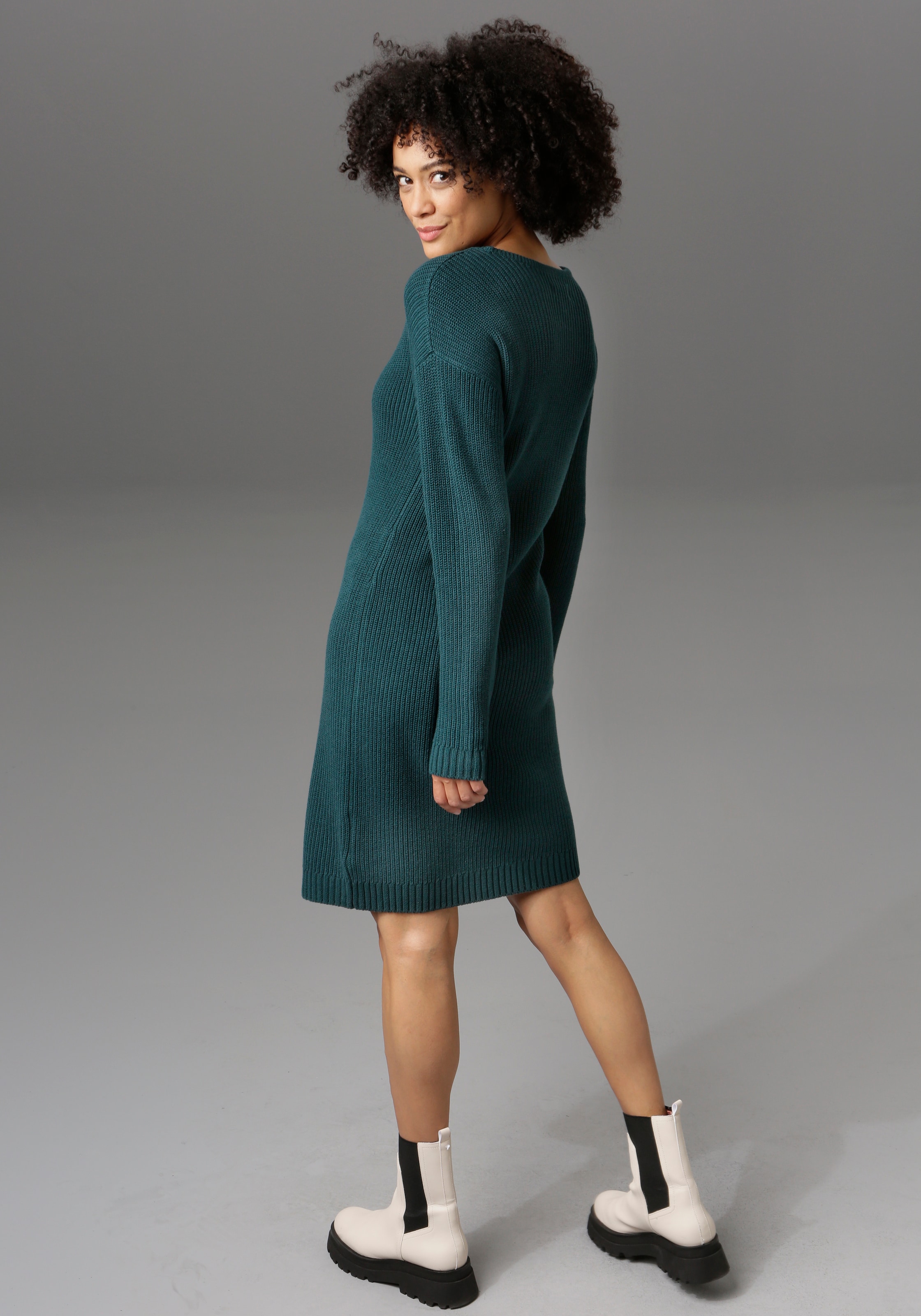 Aniston CASUAL Strickkleid mit Rundhals-Ausschnitt