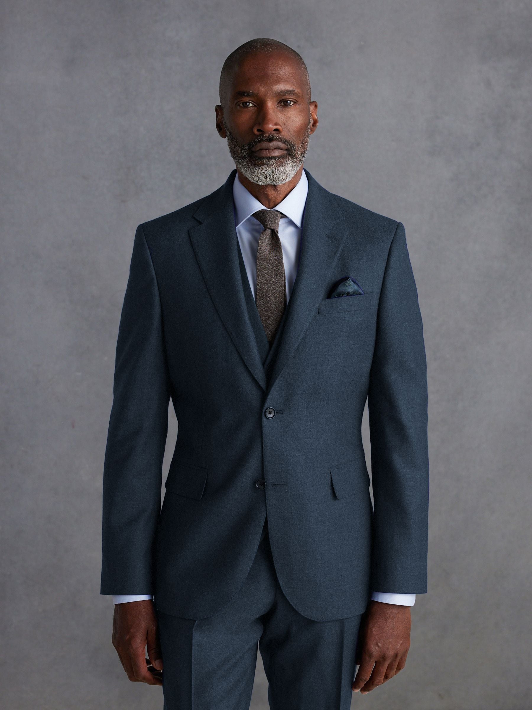 Blauw - Slim Fit - Signature Zignone Italian Wool Cashmere Blend Flannel Suit Jacket