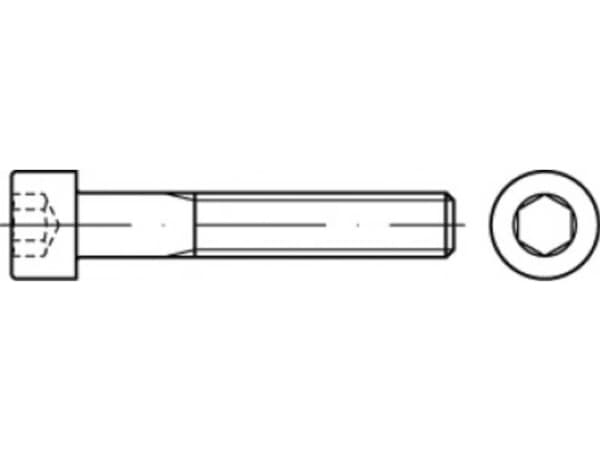 TOOLCRAFT TO-5442030 Cylinderskruer 38 mm 32 mm Indvendig sekskant 83912 Stål A5 100 stk