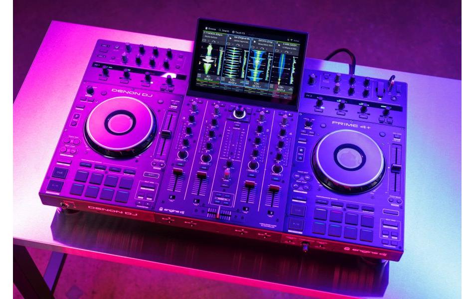DJ-Controller Prime 4+ Special Edition White<br>4-Deck Standalone-DJ-Controller mit Stems
