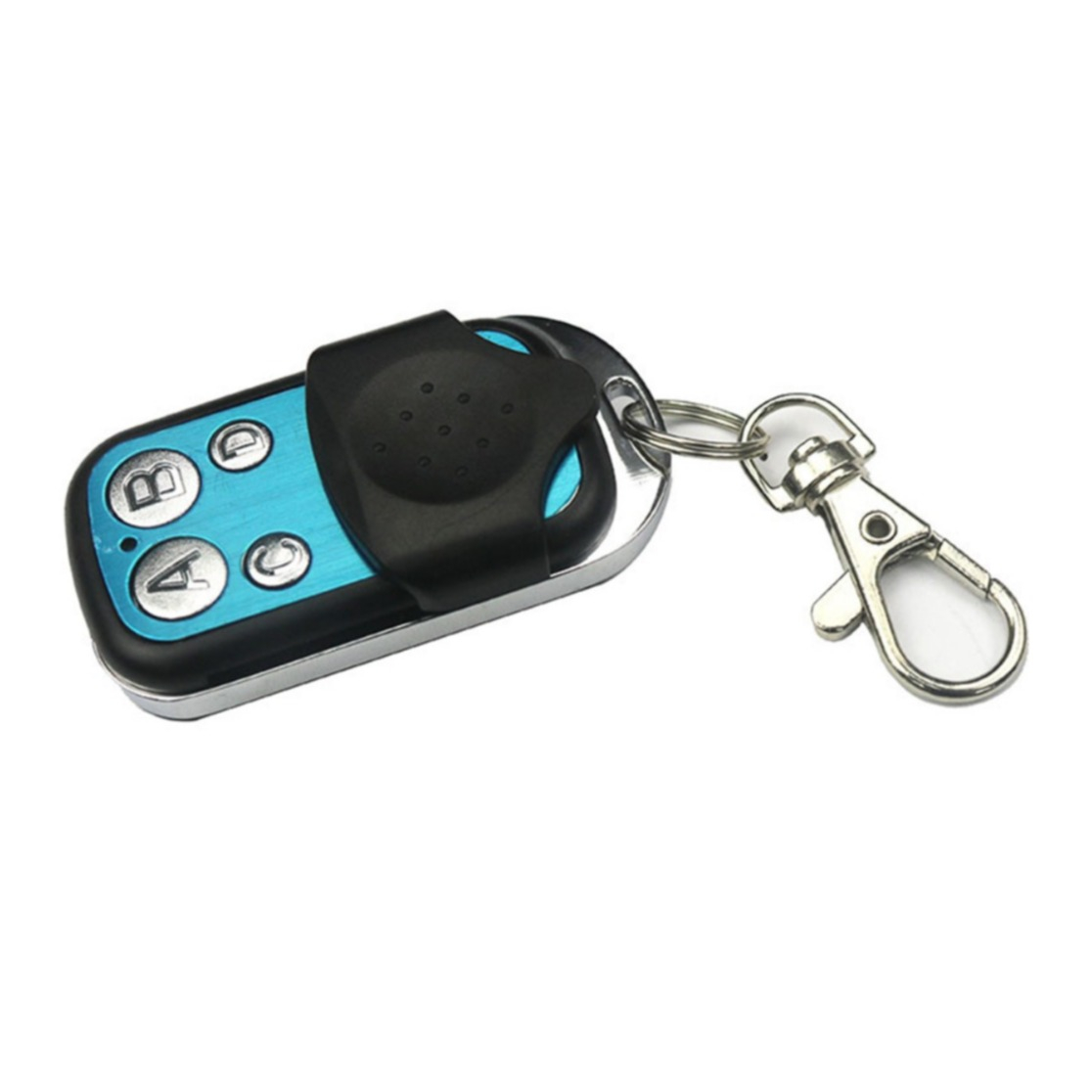Universal Garagentor 4-Kanal Fernbedienung 433 MHz Funk Handsender Öffner mit Schlüsselanhänger - Schwarz / Silber