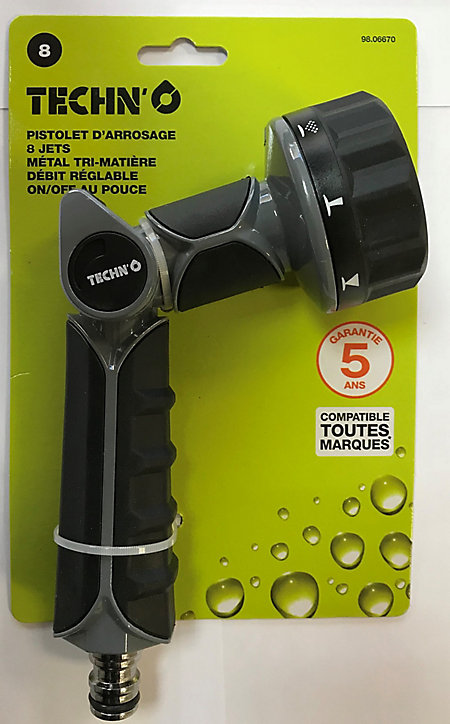 Pistolet d'arrosage 8 jets Techn'o