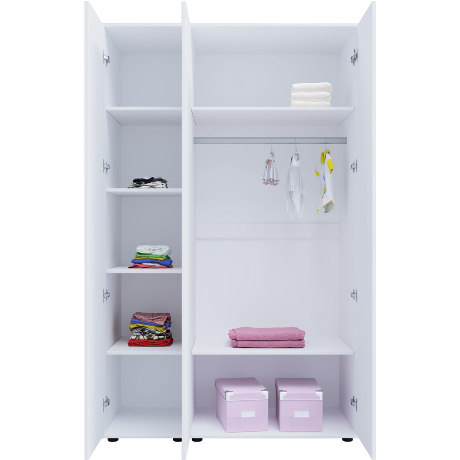 nonjoo. Kleiderschrank Mey 3-türig weiß