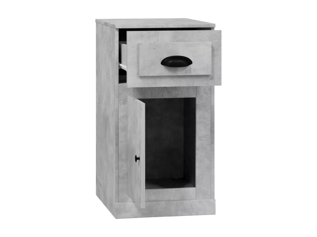 Armoire latérale avec tiroir gris béton 40x50x75 cm