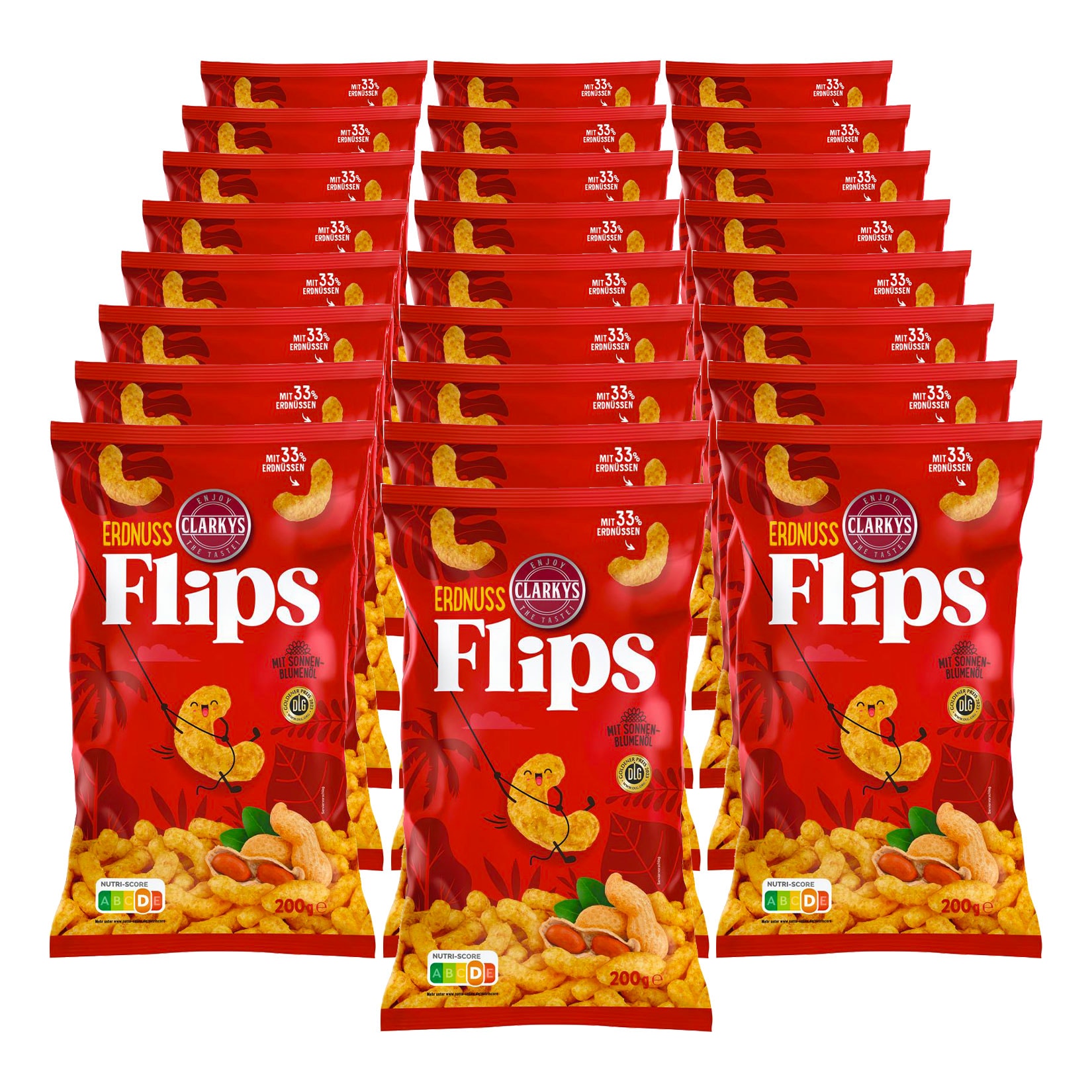 Clarkys Erdnussflips 200 g, 25er Pack