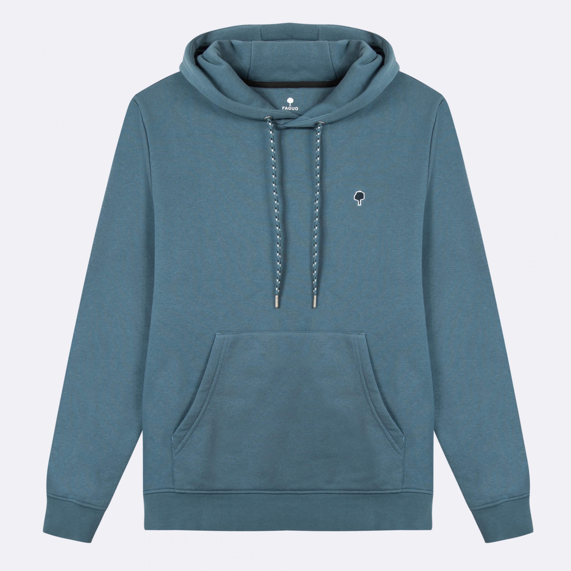 Sweat à capuche bleu coton et polyester recyclé - modèle Dirac