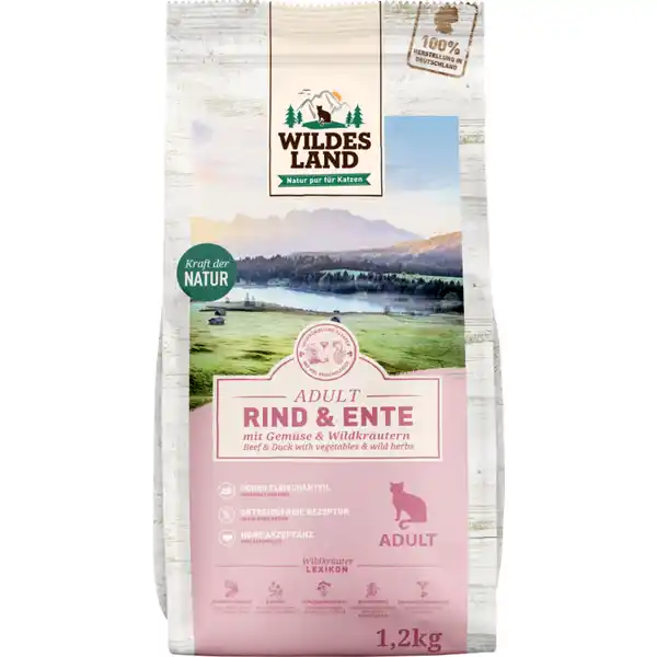 Katzentrockenfutter Rind und Ente