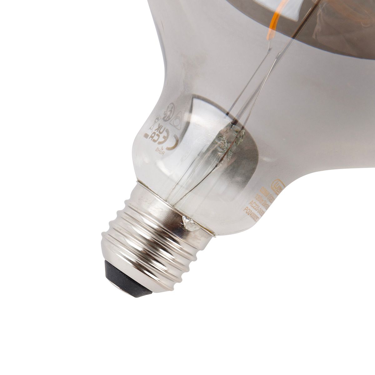 Set van 5 E27 dimbare LED lampen smoke G125 4W 130 lm 1900K