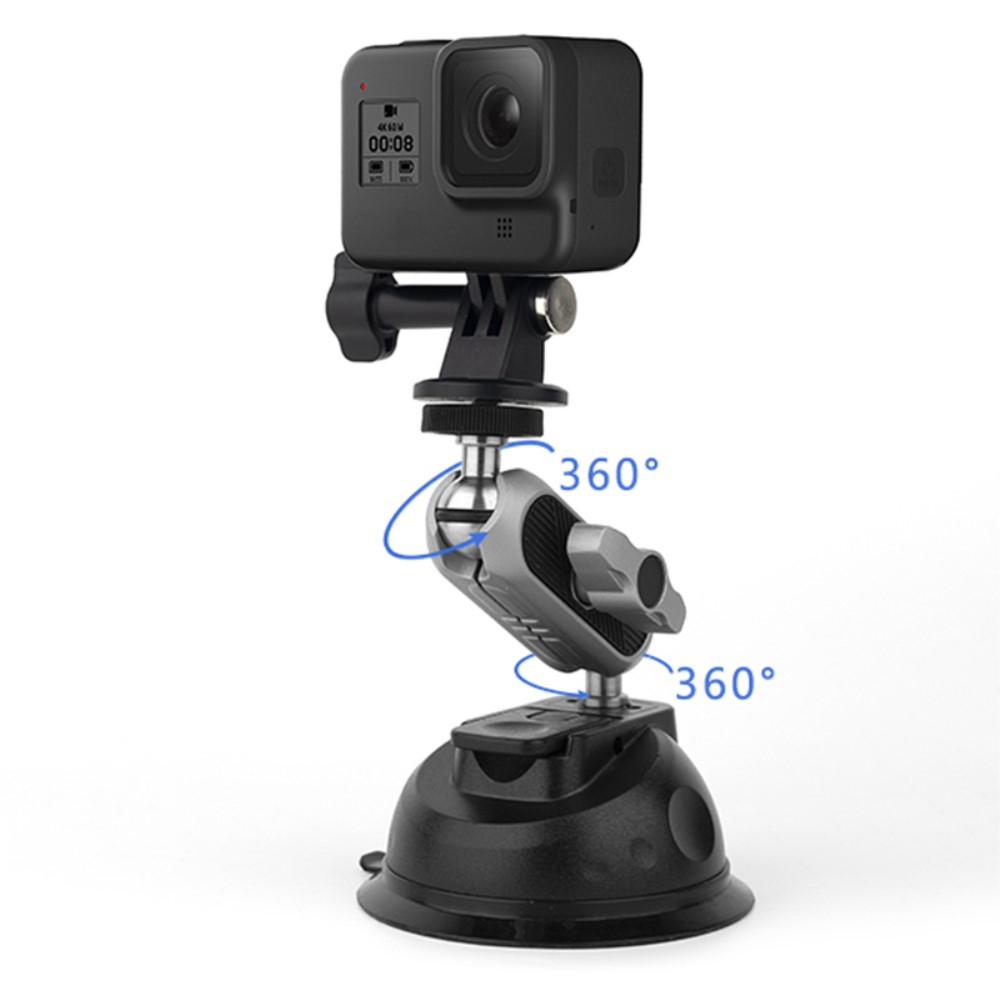Auto KFZ Kamera Saugnapfhalterung   Stativ Adapter für GoPro und Smartphones - Schwarz