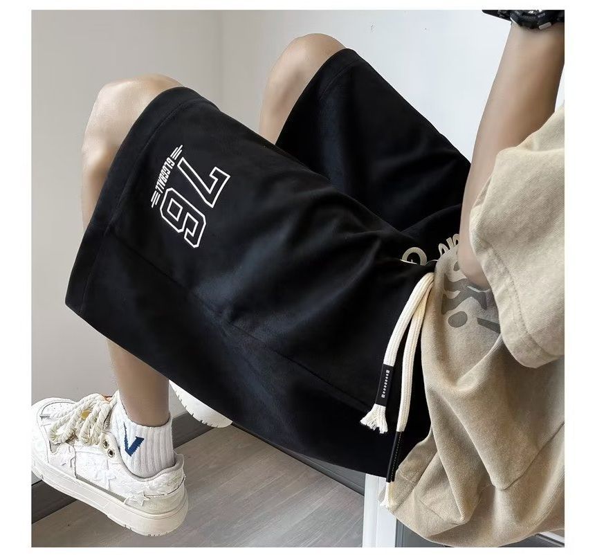 Dukakis - Sweatshorts met trekkoord en letters