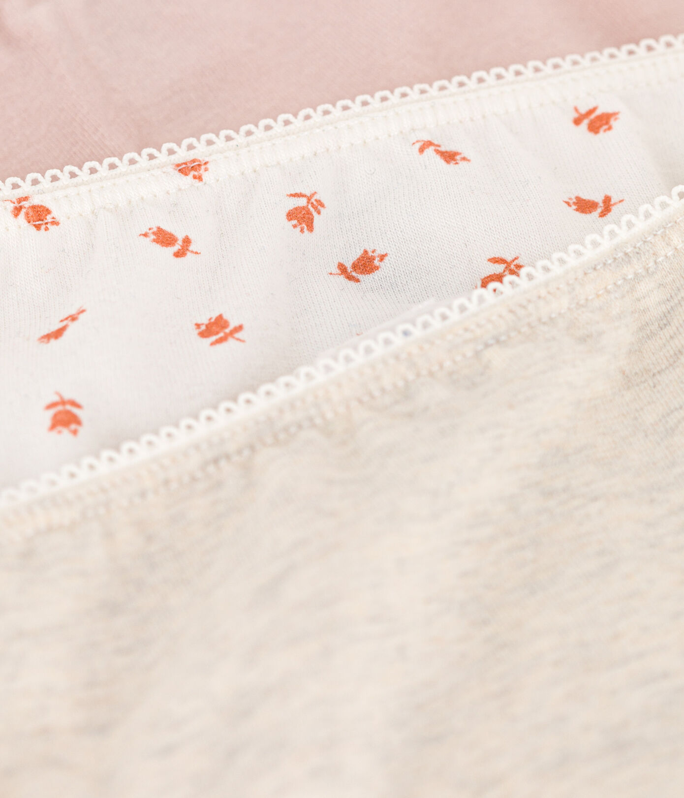 Lot de 3 culottes fleur en coton et élasthanne fille