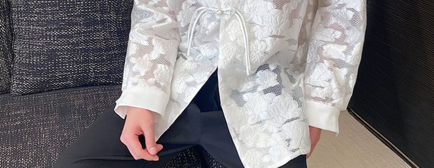 Bjorn - V-hals jacquard kikkerknoopjasje