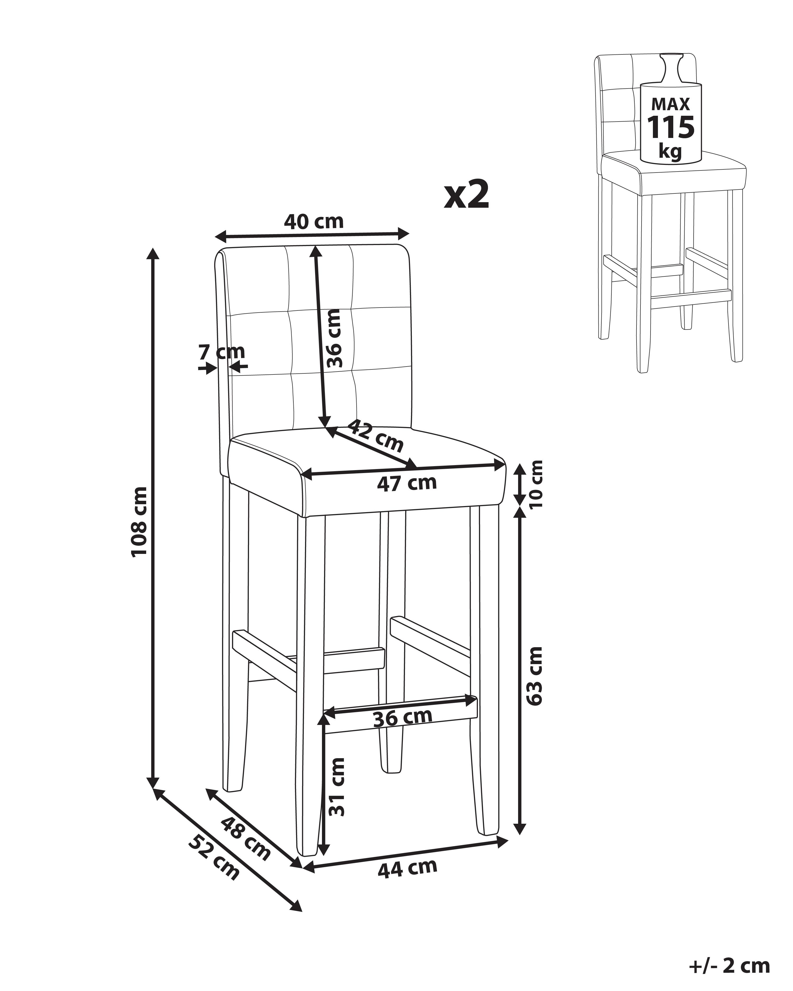 Set van 2 barstoelen MADISON Kunstleer Gebroken wit