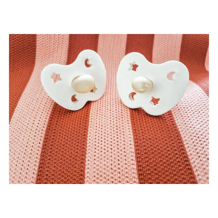 Hevea Tétines rondes en caoutchouc naturel - Lot de 2 | Gris clair