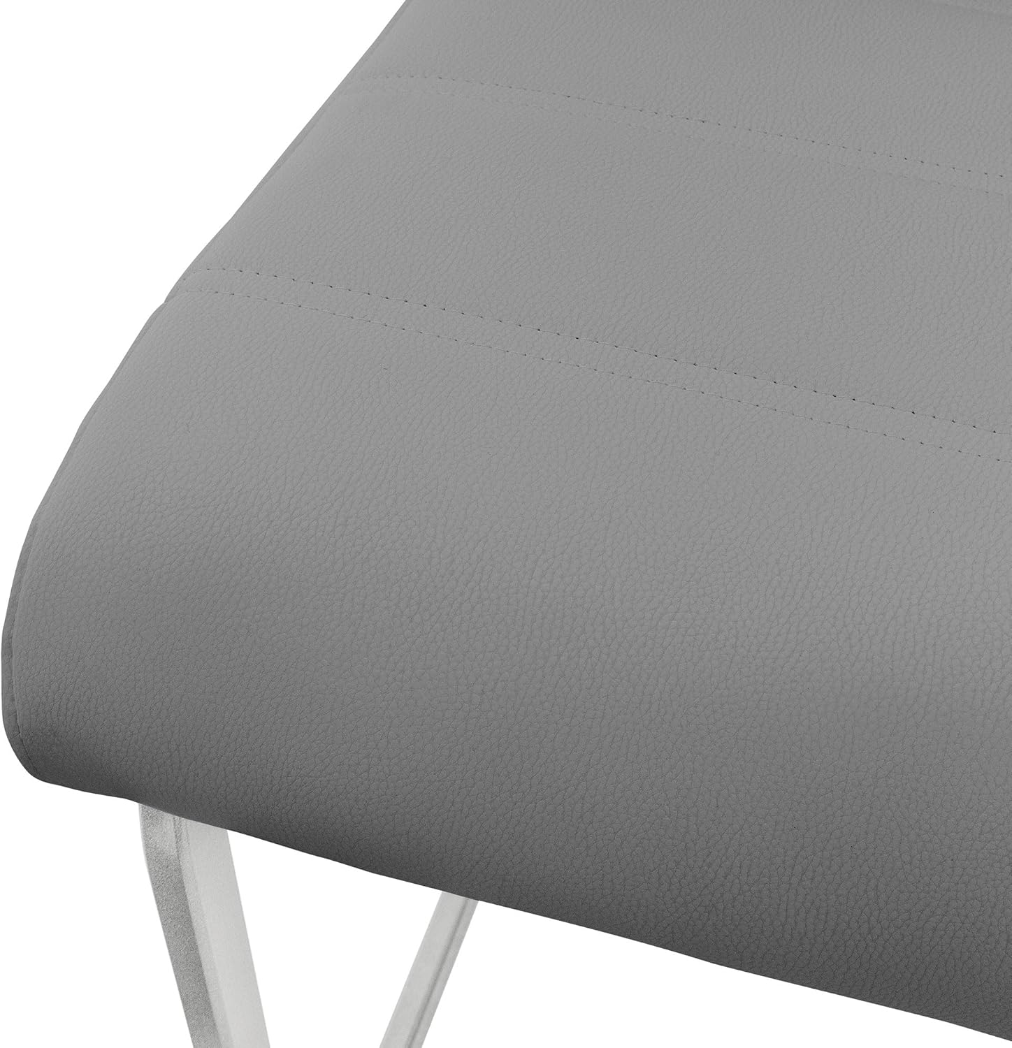 ML-Design Esszimmerstühle 2er Set, Grau, Schwingstuhl, Freischwinger Stuhl mit hoher Rückenlehne, Ergonomische Küchenstühle aus Kunstleder & Metall, Moderner Polsterstuhl für Esstisch & Wohnzimmer