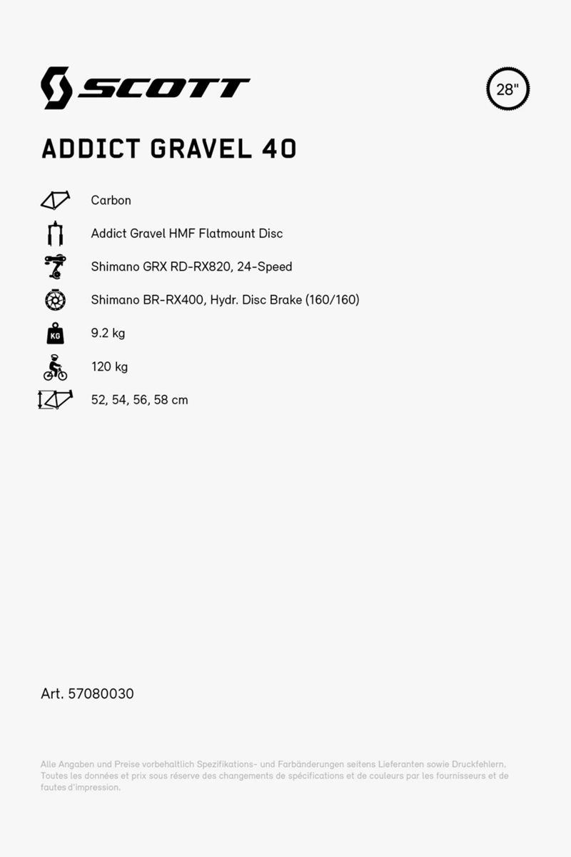 SCOTT Addict Gravel 40 28 Gravel Bike 2024