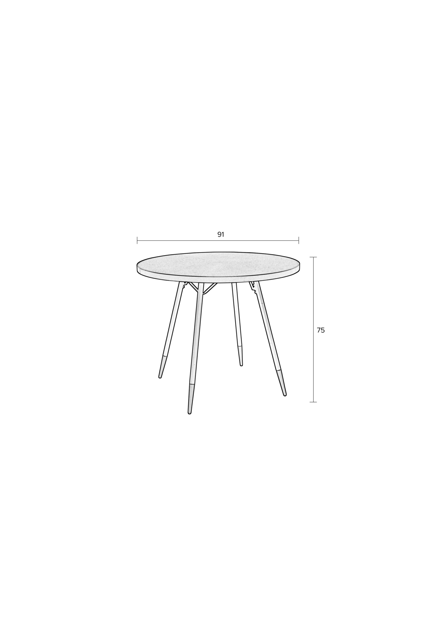 Eettafel Denise rond Rond