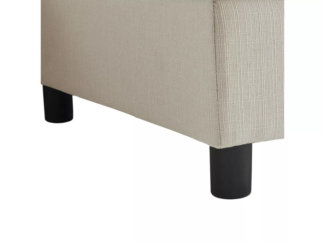 Canapé d'angle 3-4 places, meubles rembourrés en forme de L, tissu en lin, 220x83x81cm, beige