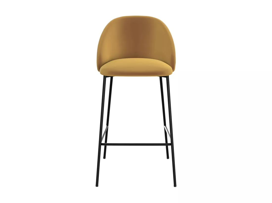 Lot de 2 chaises pour îlot central 66 cm en velours jaune moutarde - Karl