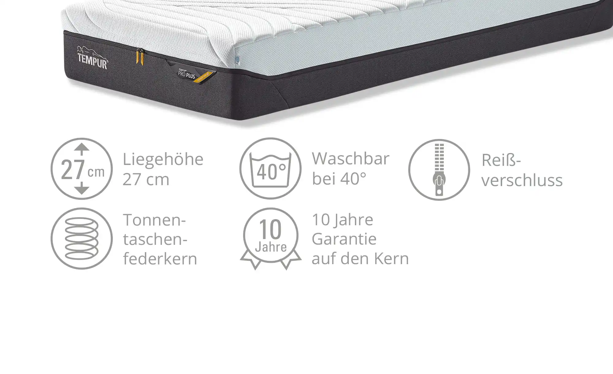 TEMPUR Viscoschaummatratze Medium Firm Pro Plus Hybrid CoolQuilt