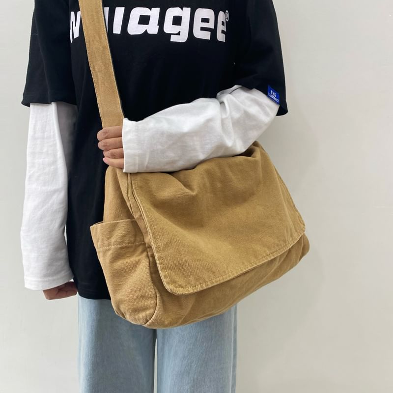 Minafox - Canvas flap crossbody tas