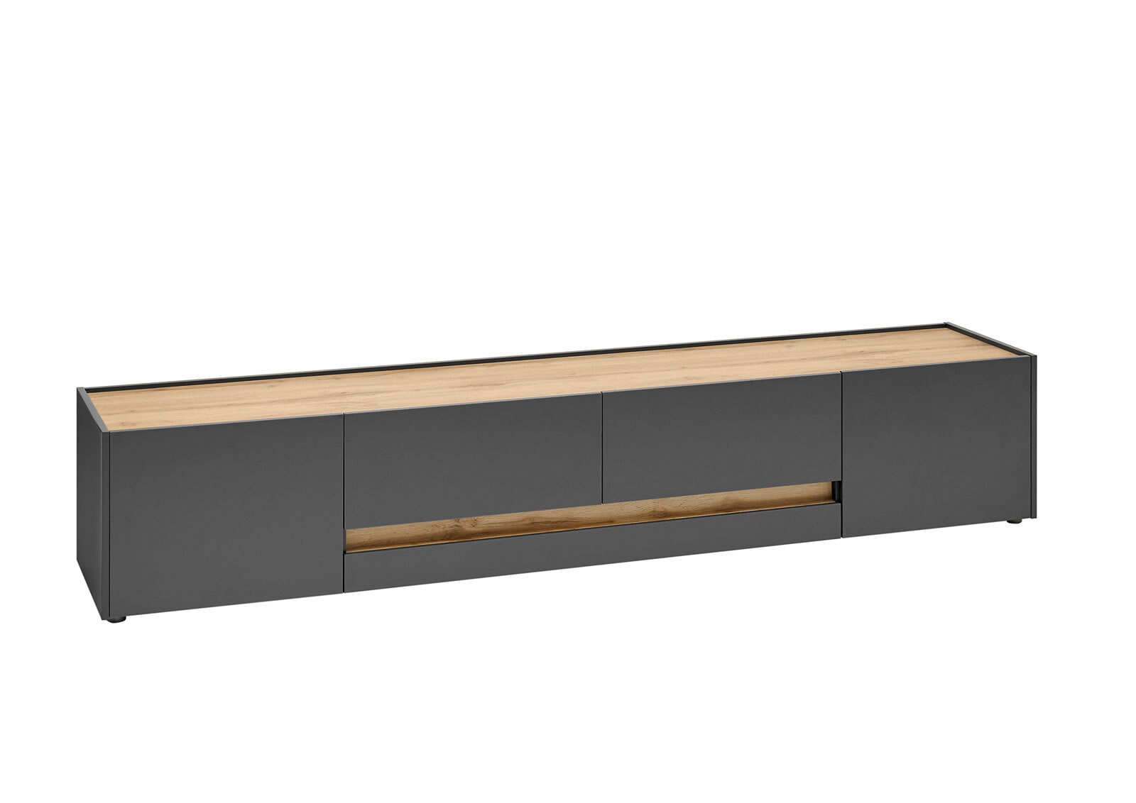 Lowboard City Wotan Eiche Dekor/Anthrazit 220x40x45 cm