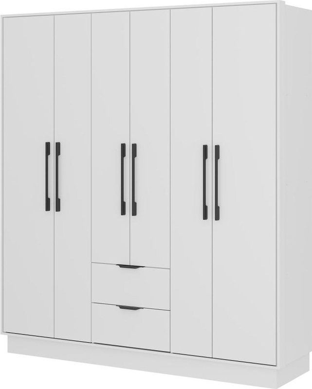 FEOVA Kast met 6 Deuren en 2 Lades - Wit - L162 cm