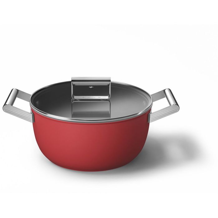 SMEG Kochtopf mit Deckel 24 cm CKFC2411RDM Rot