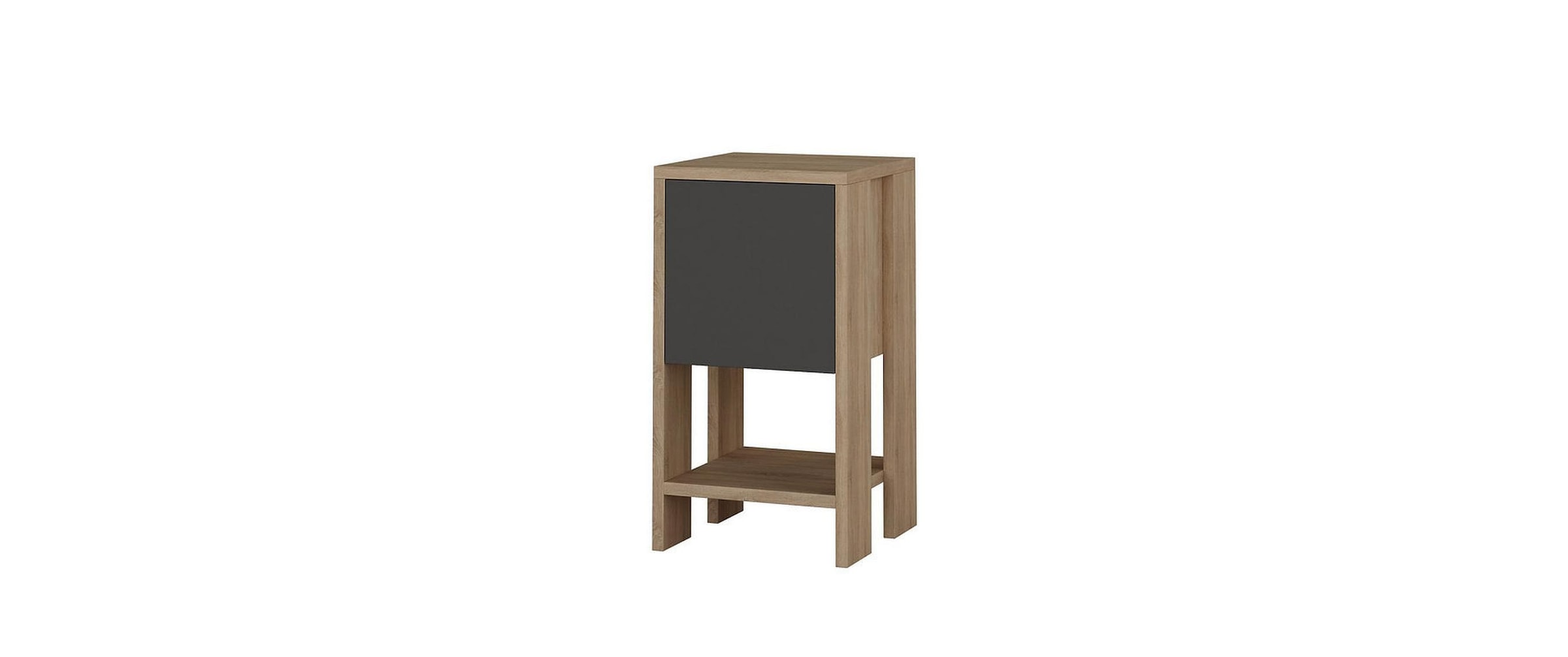 WOODY FASHION Nachttisch »Ema 30 x 55 x 30 cm, Anthrazit/Nature«