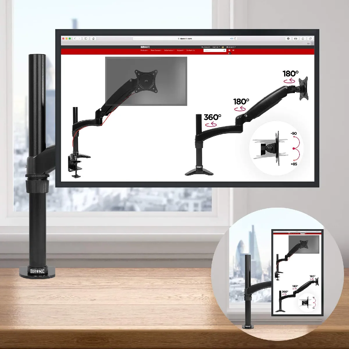 Duronic DM451X2 - Support écran PC à pince
