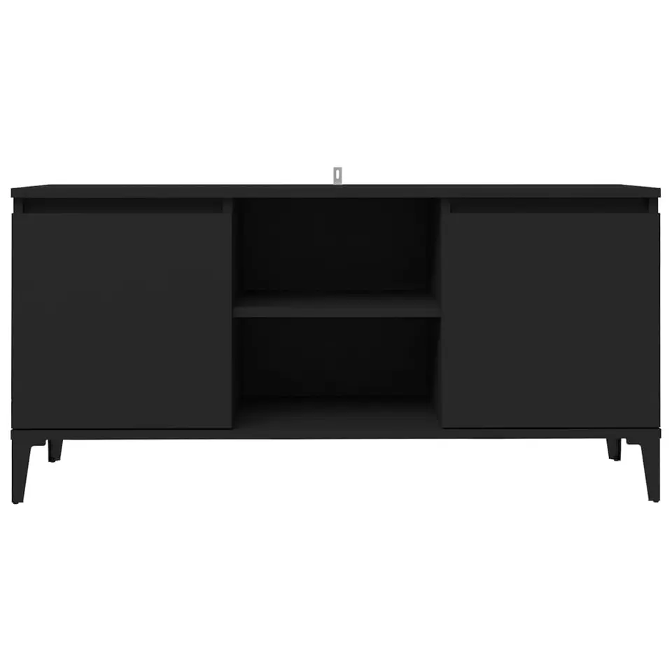 vidaXL - Tv-kast - Zwart - Bewerkt hout