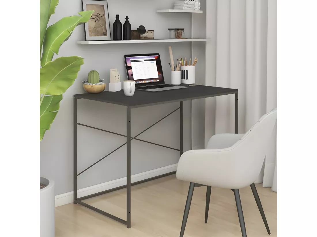 Bureau d'ordinateur Noir 110x60x70 cm Aggloméré