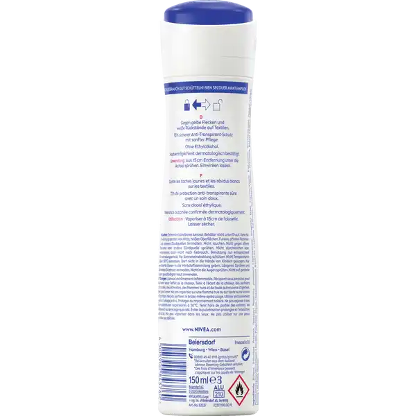 Anti-Transpirant Spray Invisible Black & White Clear