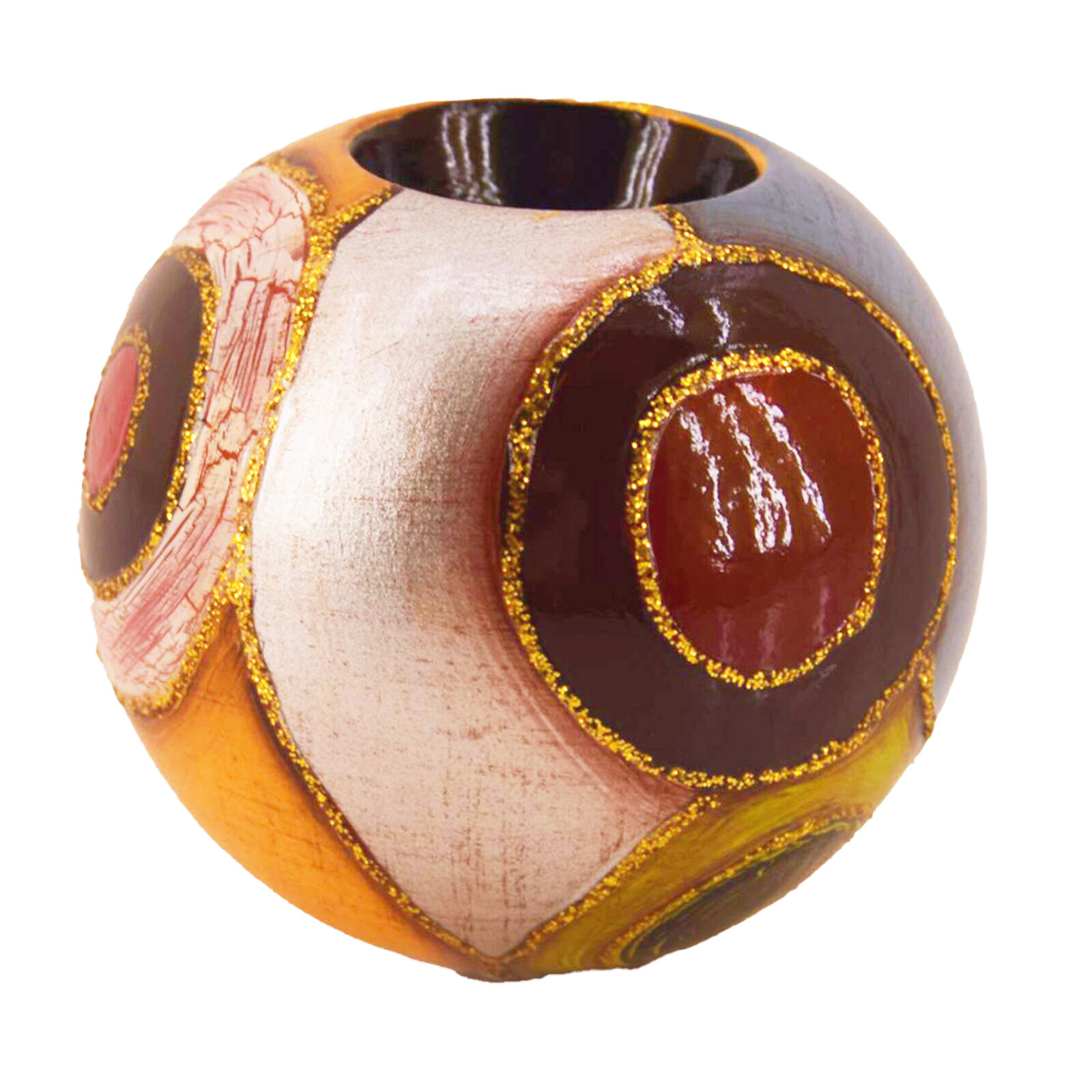 Teelichthalter Kugel - bunt - Keramik - Ø 11 cm