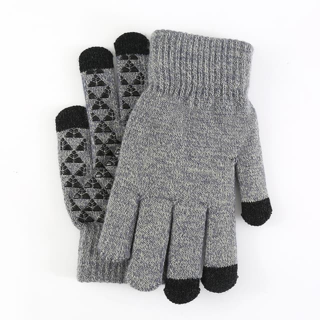 Varme touch-handsker vinterhandsker Grå/sort (one-size)