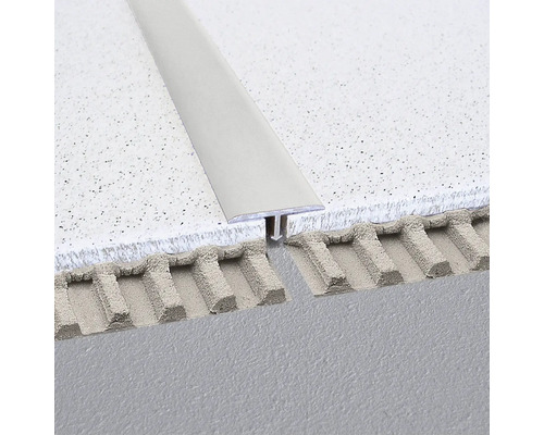 T-Floor aluminium scheidings- en afdekprofiel, 100 cm lang, 8 mm hoog, 25 mm zichtbaar oppervlak, zilver