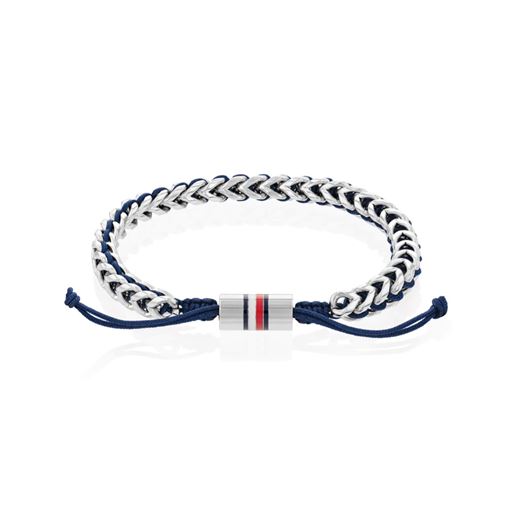 Tommy Hilfiger Braided Metal Armbånd, Stål/Blå