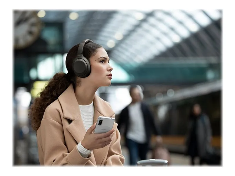 Sony WH-1000XM4 - Hovedtelefoner med mik. - fuld størrelse - Bluetooth - trådløs, kablet - NFC - aktiv støjfjerning - 3,5 mm jackstik - sort