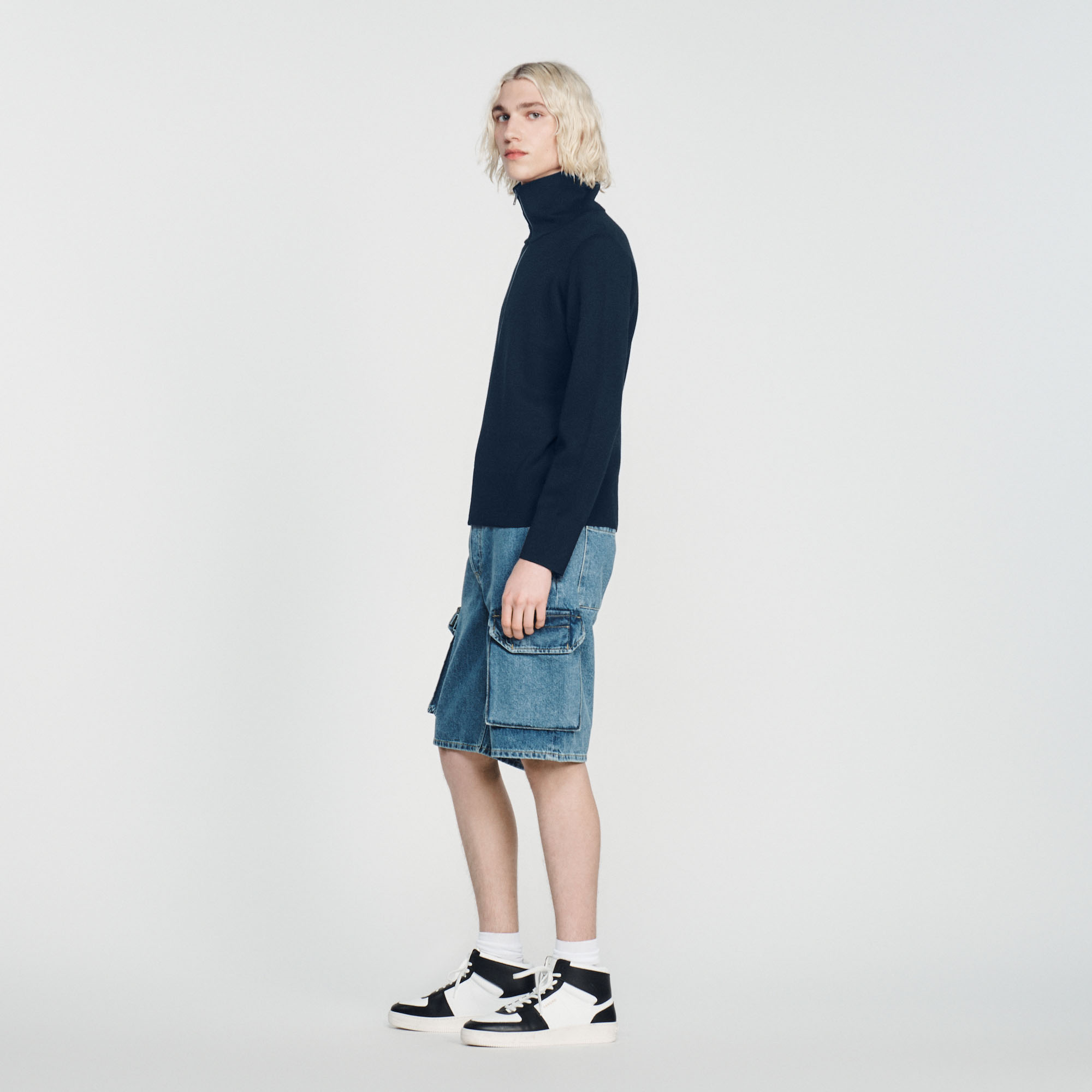 Cardigan zippe en laine