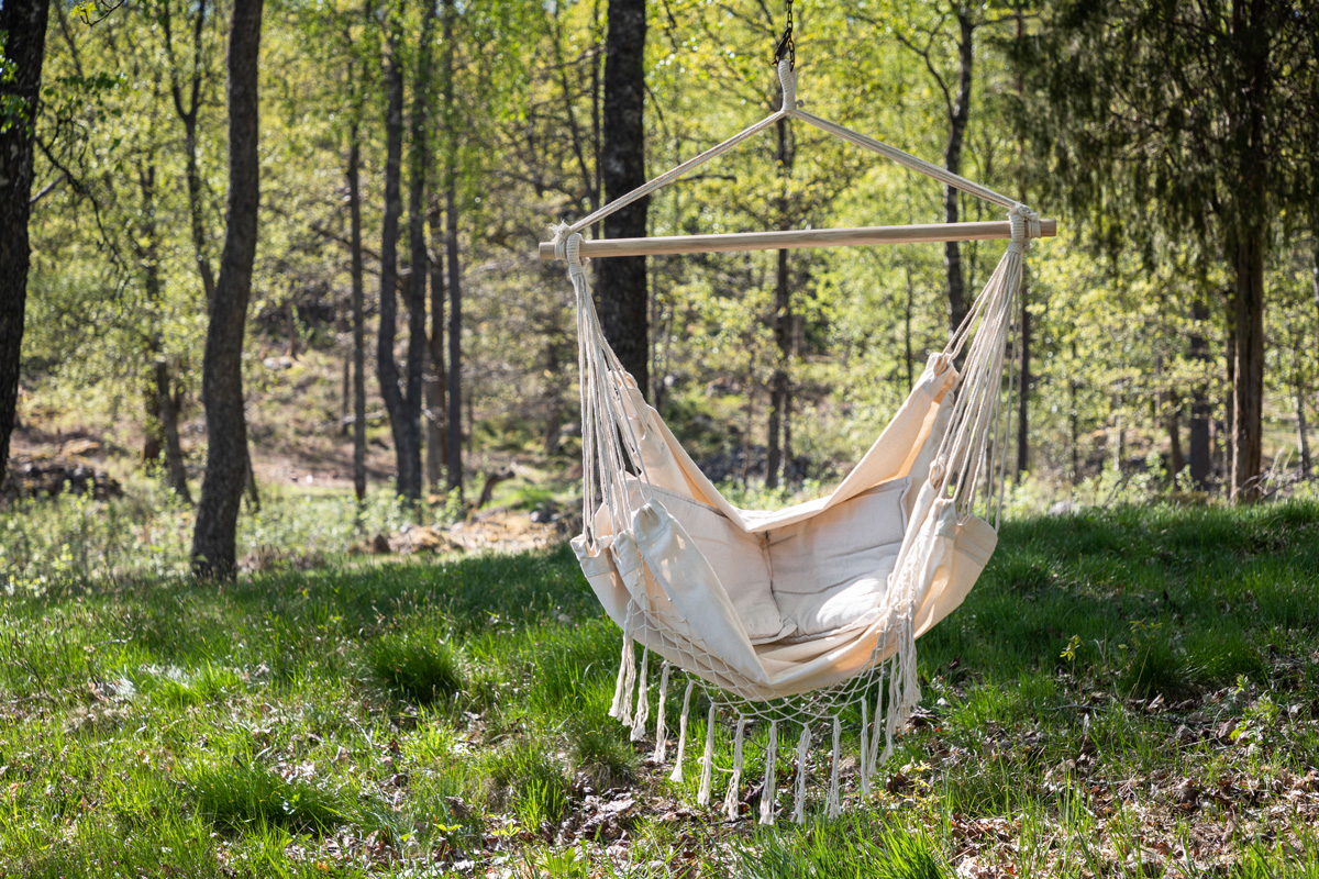 Katoenen tuin hangstoel Colin Wit