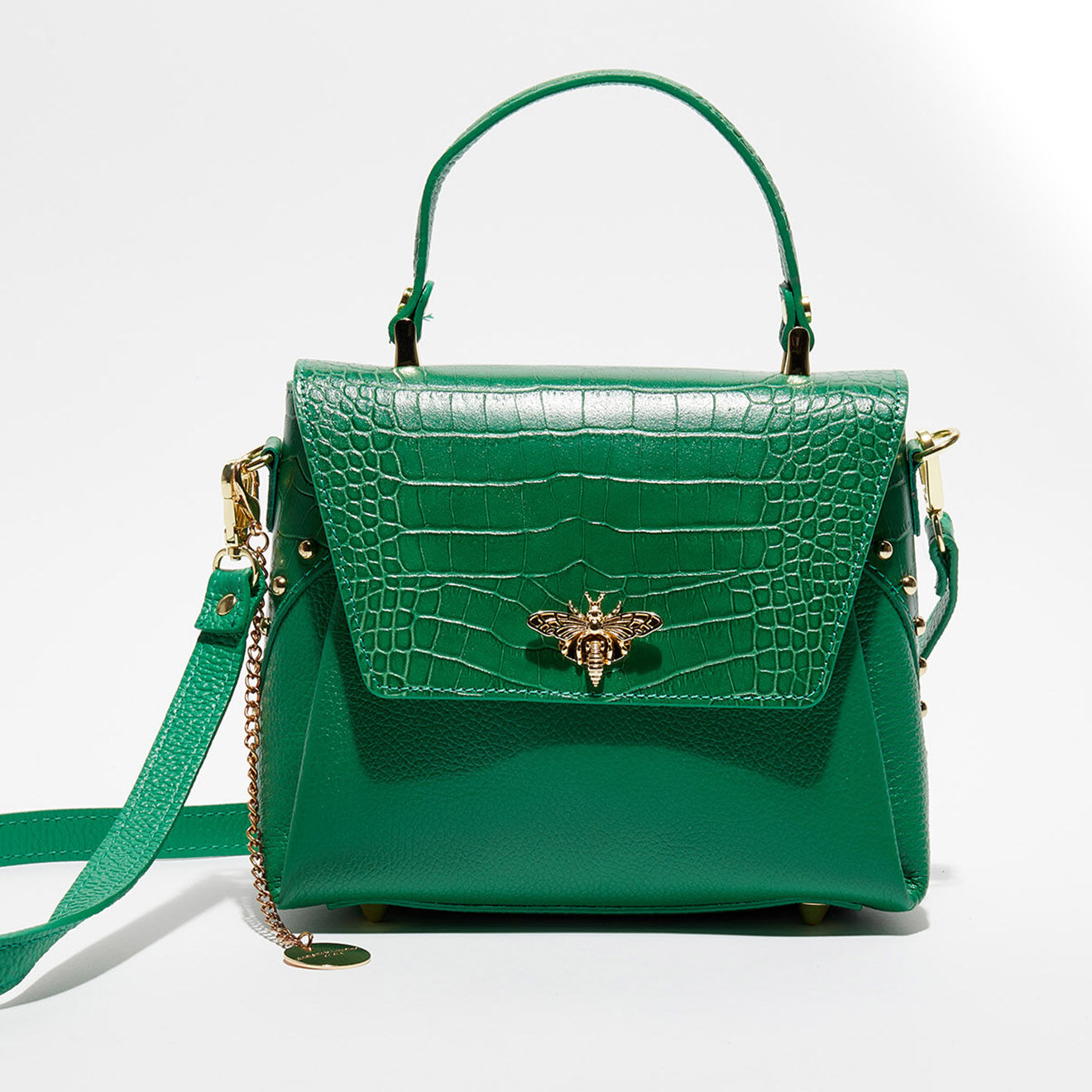 Christian Laurier Sac à main en Cuir Yasmin vert foncé - 22x19.5x10 cm