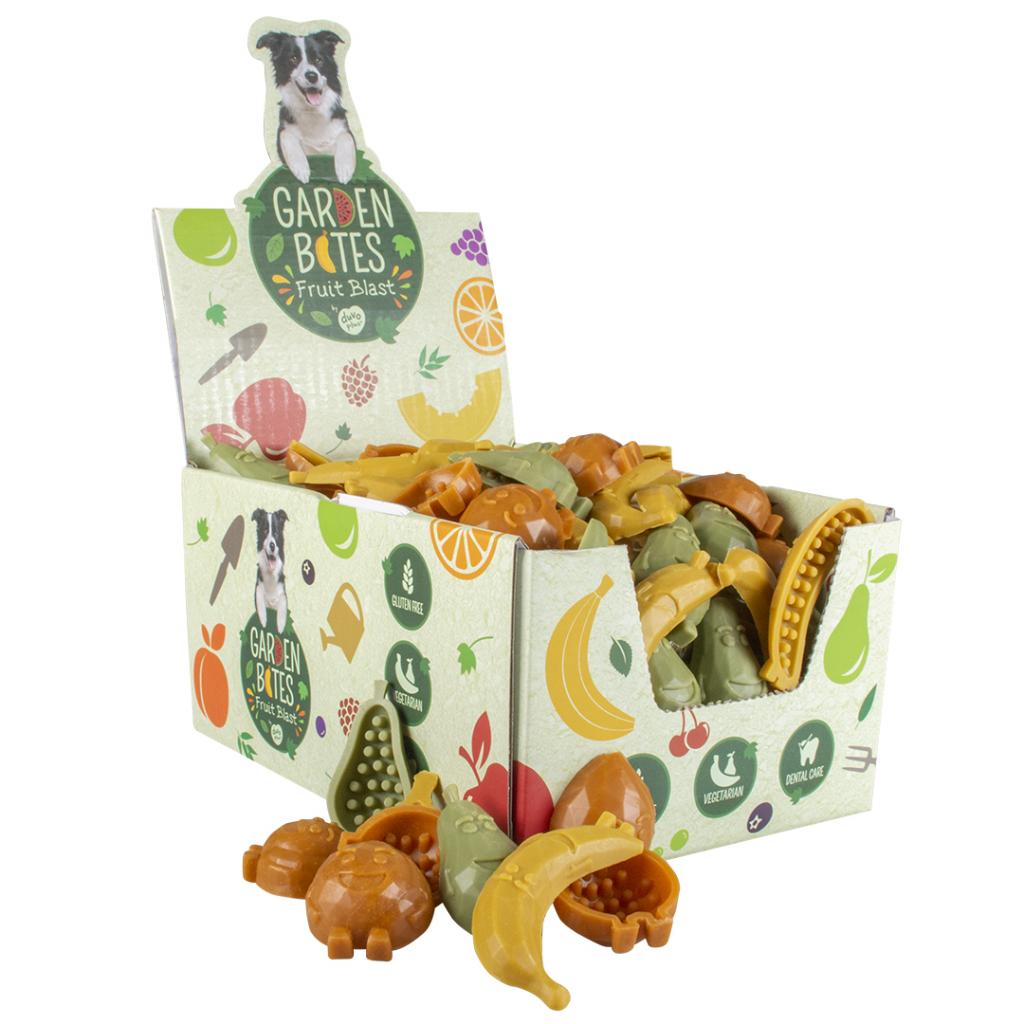 DUVO GARDEN BITES FRUITY FRIENDS (CAIXA TL 12,5 CM 90 GR (18 UNIDADES))