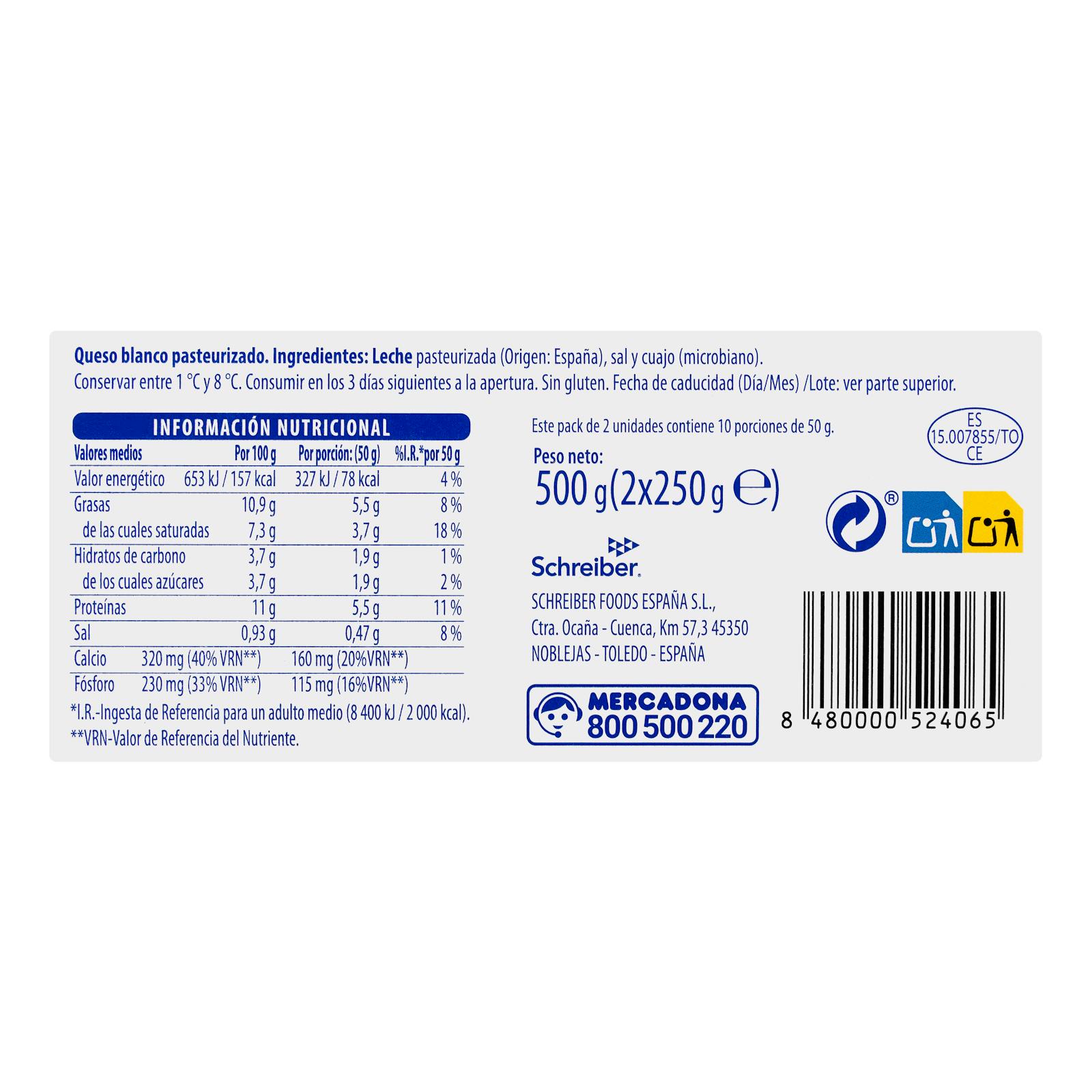 Fromage Burgos frais naturel Hacendado
