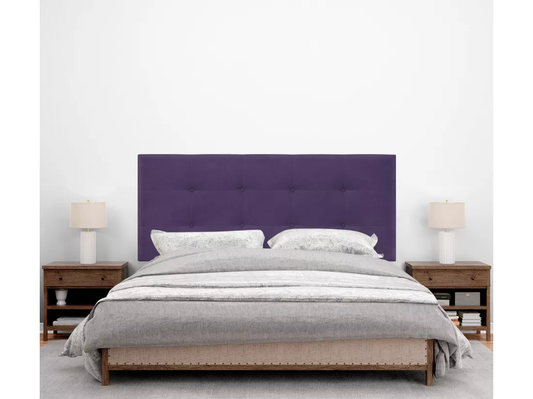 DHOME Tête de lit en tissu Aqualine Capitoné 160x115cm avec pieds Lits 150/160 - Lila
